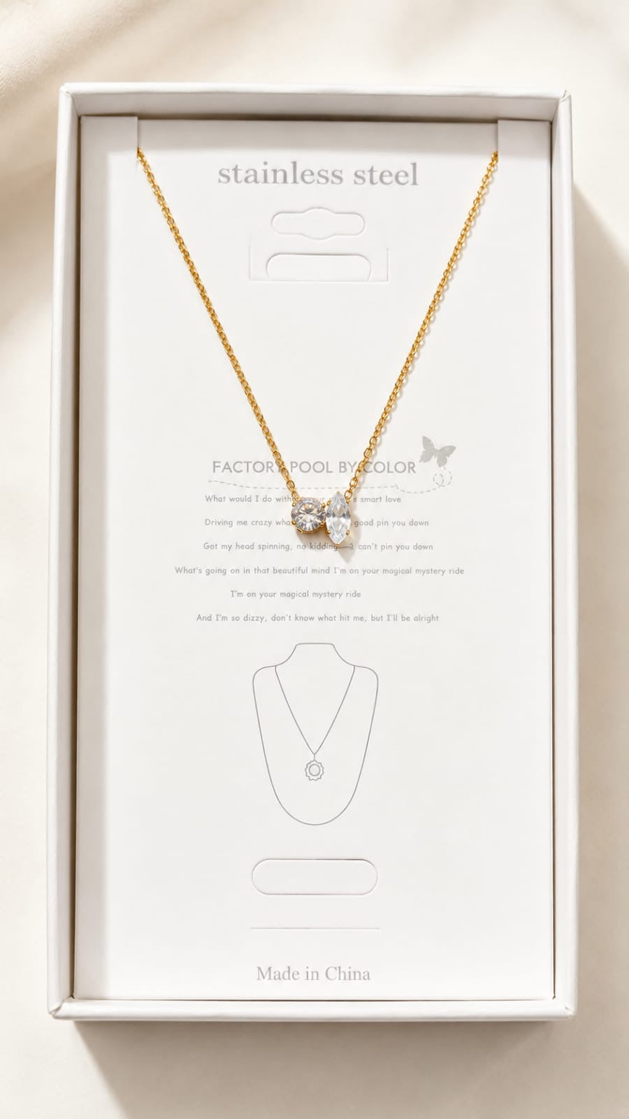 Dual stone studded necklace