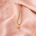 Minimal white tulip necklace Anti-Tarnish