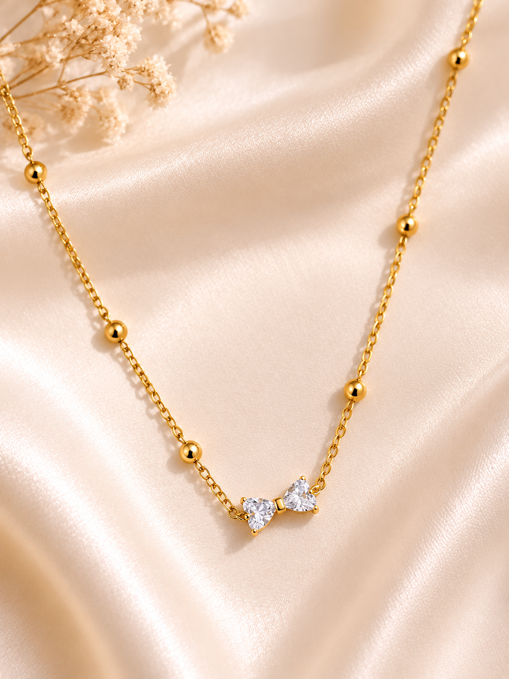 Stone Bow necklace
