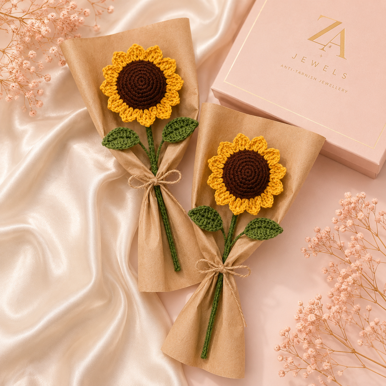 Crochet sunflower bouquet (single)