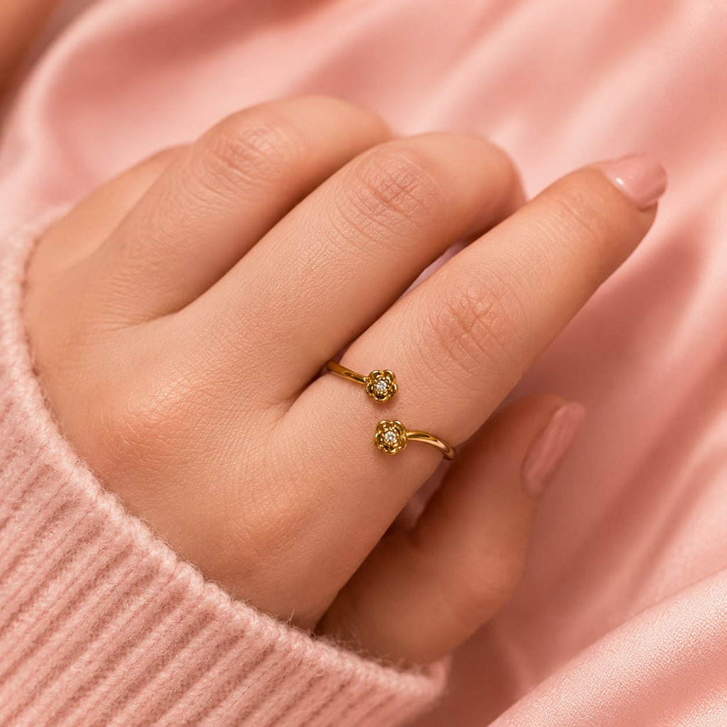 Dainty Bloom Ring (Adjustable & Anti-Tarnish)