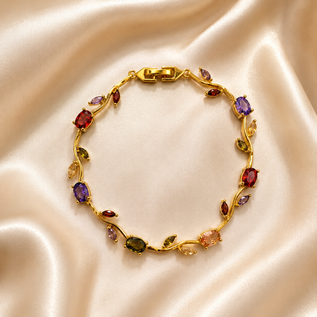 Multi colour-Tulip Bracelet (Anti-Tarnish)