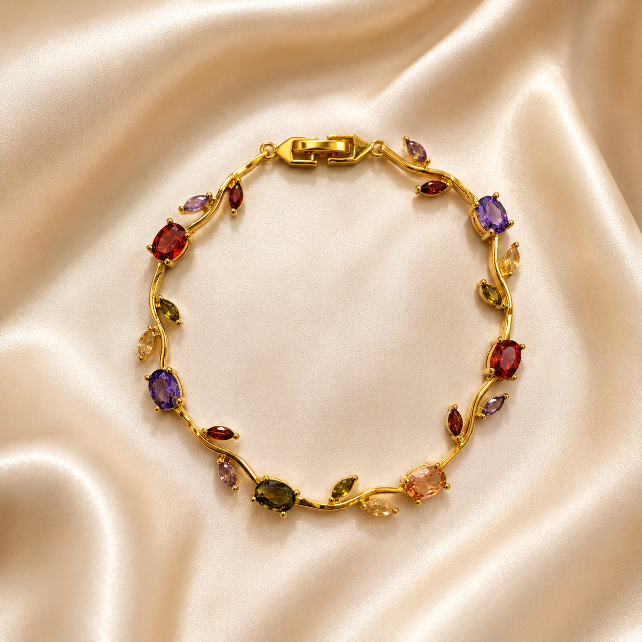 Multi colour-Tulip Bracelet (Anti-Tarnish)