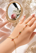 Pink tulip hand chain Red