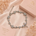 Silver plated Bow Bracelet (adjustable size)
