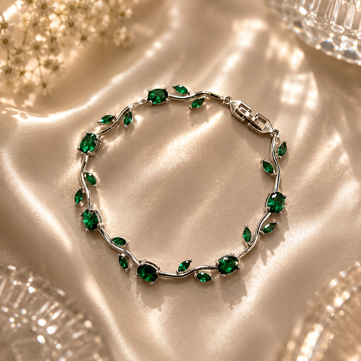 Green-Tulip Bracelet (Anti-Tarnish)