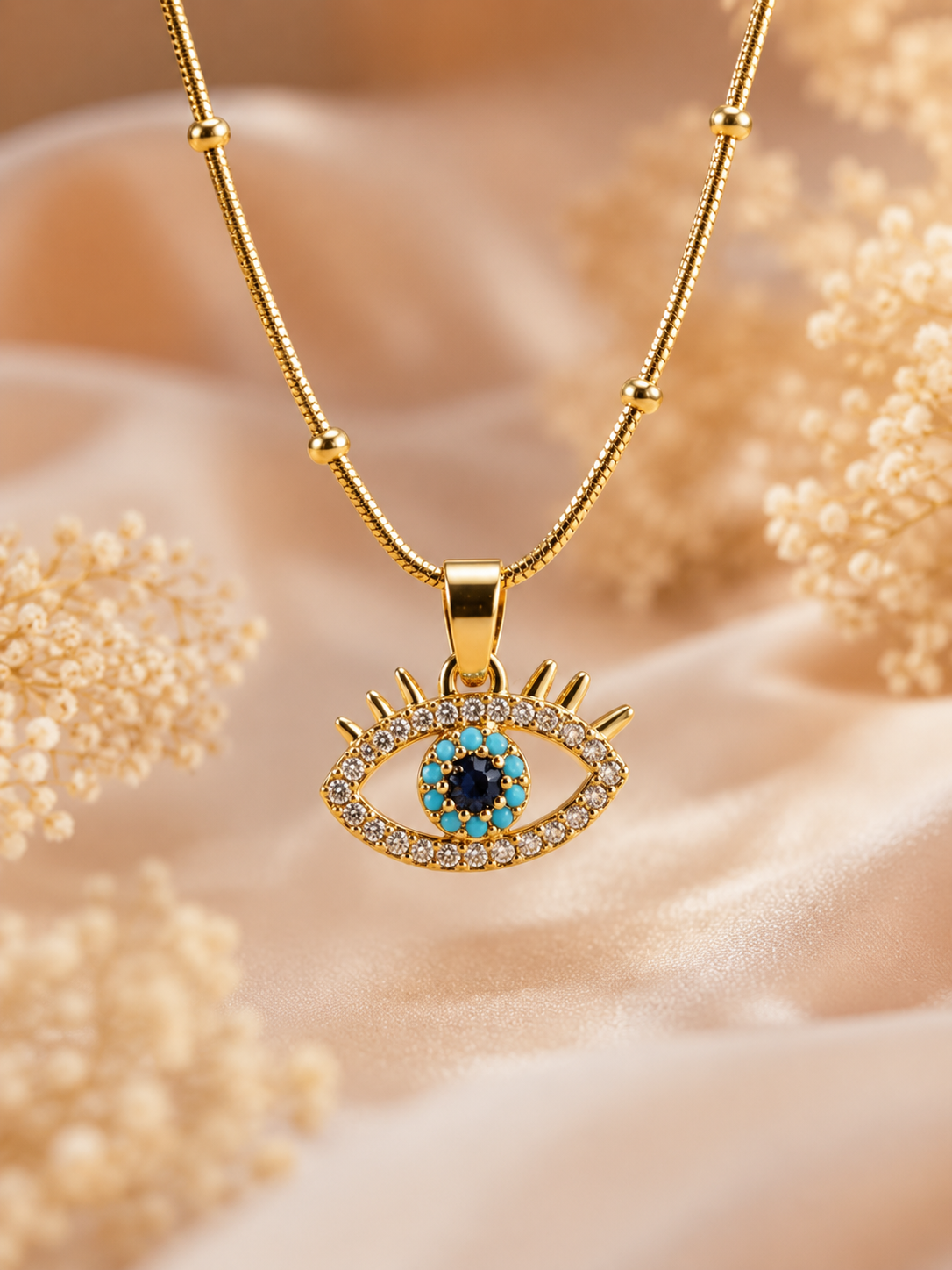 Zircon Evil Eye Necklace
