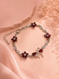 Bow Bracelet ( Red with silver)
