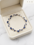 Blue stone -Tulip Bracelet (Anti-Tarnish)