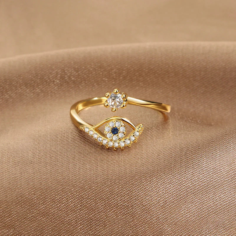 Dual stone Evil eye Ring (adjustable)