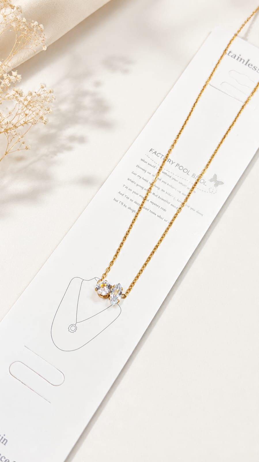 Dual stone studded necklace